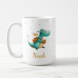 Teal-Reading-Drache-Tasse – Personalisierter Name Kaffeetasse