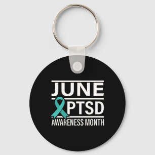 Teal Ribbon Juni PTSD-Bewusstseinsmonat  Schlüsselanhänger