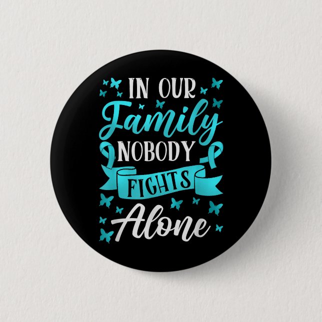Teal Ribbon Ptsd Posttraumatische Belastungsstörun Button (Vorderseite)