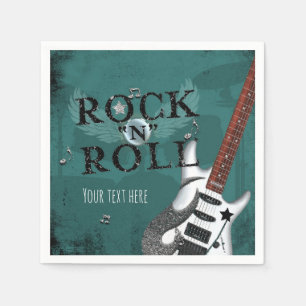 Teal Rock N Roll Star Geburtstagsfeier Event Serviette
