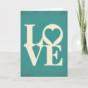 Teal Romantische Liebeskarte Karte