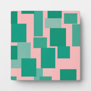 Teal Rosa Farbmuster Modernes Abstract  Fotoplatte