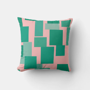 Teal Rosa Farbmuster Modernes Abstract Kissen