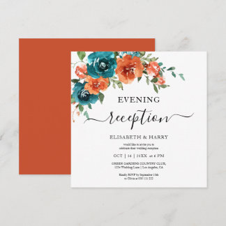 Teal Rust Orange Budget Rust Budget Wedding Einladung
