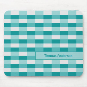 Teal-Schattierungen Farbblöcke mit Hellgrau Mousepad