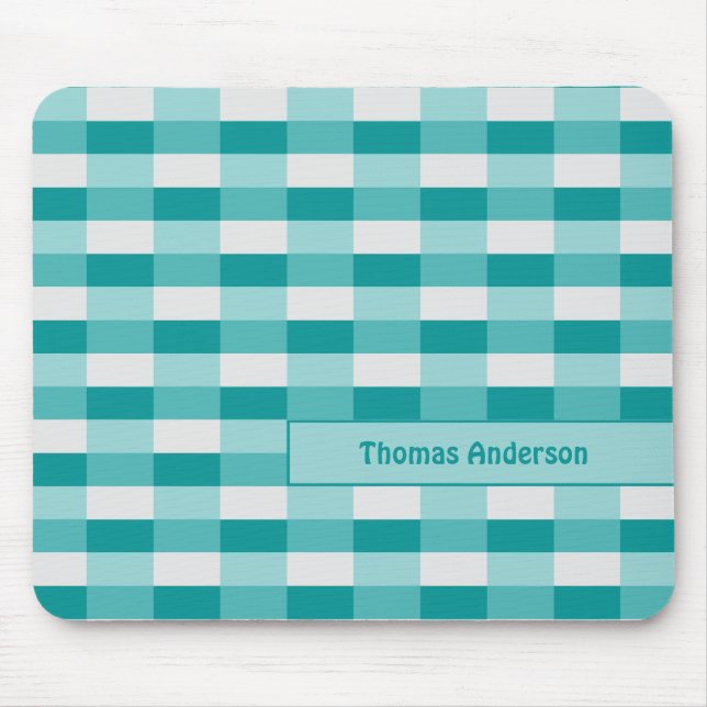 Teal-Schattierungen Farbblöcke mit Hellgrau Mousepad (Vorne)