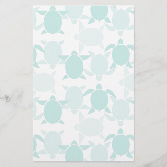 Teal-Schildkrötenmuster Briefpapier (Vorderseite)