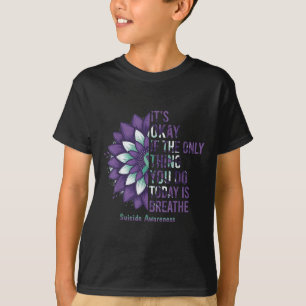 Teal-Schleife und Sonnenblume zur Suizidprävention T-Shirt