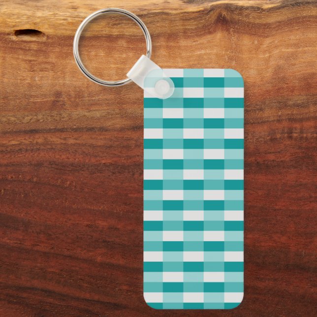 Teal Shades Color Blocks with Light Gray Schlüsselanhänger (Vorderseite)