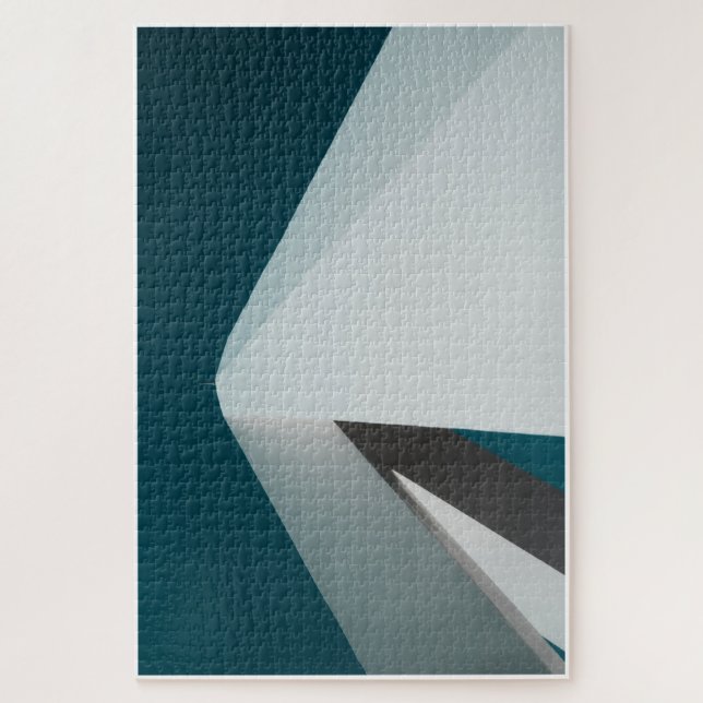 Teal sky and White roof Puzzle (Vertikal)