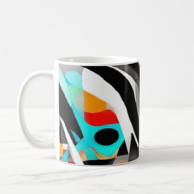 Teal Splash Abstract Waves Kaffeetasse (Links)