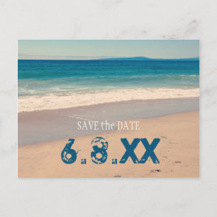 Teal-Strand-am-Meer-Save-the-Date Postkarte