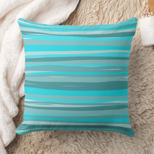 Teal Stripes  Kissen (Decke)
