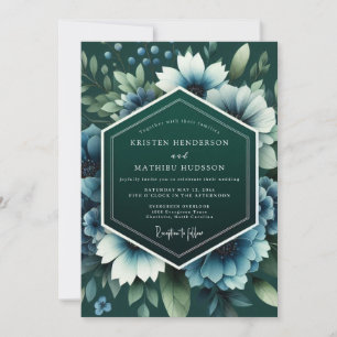 Teal-Twilight-Anemone-Hochzeit Einladung