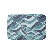 Teal- und Blaue-Ozeanwellen-Badematte