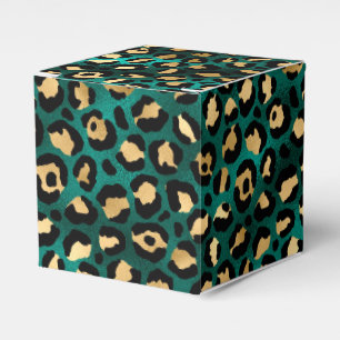 Teal- und Gold-Leoparden-Serie Design 3 Geschenkschachtel