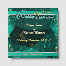 Teal- und Gold-Marmor-Design