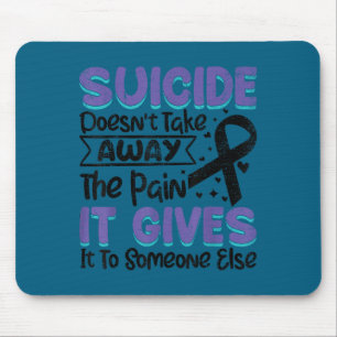 Teal und Lila Band für Suizidpräventionsbewusstsei Mousepad