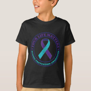 Teal und Lila Band für Suizidpräventionsbewusstsei T-Shirt