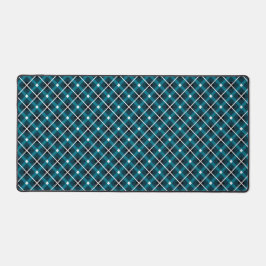 Teal- und Navy-geometrische Gitterstruktur Schreibtischunterlage