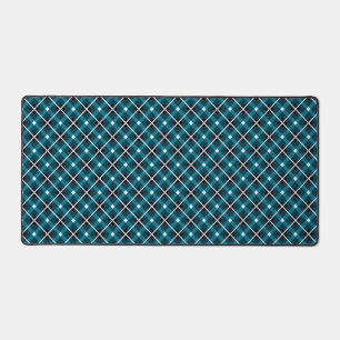 Teal- und Navy-geometrische Gitterstruktur Schreibtischunterlage