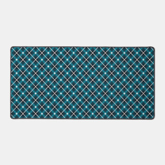 Teal- und Navy-geometrische Gitterstruktur Schreibtischunterlage