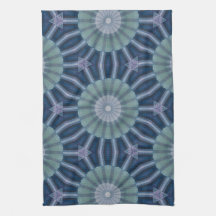 Teal- und Navy-geometrische Kaleidoskop-Muster