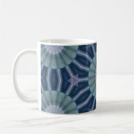 Teal- und Navy-geometrisches Kaleidoskop-Muster Kaffeetasse