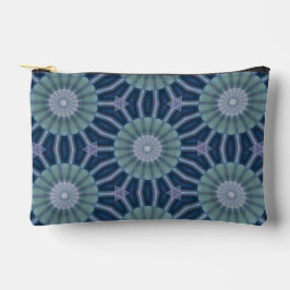Teal- und Navy-geometrisches Kaleidoskop-Muster Zubehörtasche