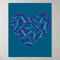 Teal und Purple Rib für das Bewusstsein zur Suizid