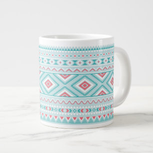 Teal- und rosa-aztekisches Stammesmuster Jumbo-Tasse