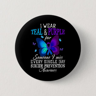 Teal- und violette Band-Suizidpräventionsbewusstse Button