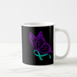 Teal und violette Schleife für Suizidpräventionsbe Kaffeetasse