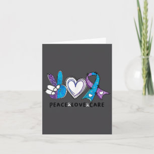 Teal und violettes Band für Suizidpräventionsbewus Karte