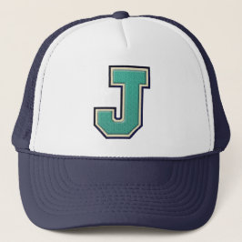 Teal Varsity Letter "J Truckerkappe