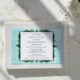 Teal Vintage gestreifte Brautparty-Einladung mit B Einladung