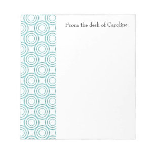 Teal Vintage Kreis Muster Personalisiertes Notizbu Notizblock