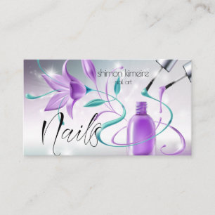 Teal & Violet Nageldesignerin Professionelles Salo Visitenkarte