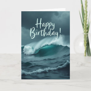 Teal Wave Geburtstagskarte Karte