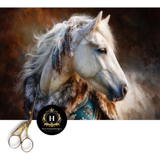 Teal Western Ivory Stallion Tissue Paper Seidenpapier (Von Creator hochgeladen)