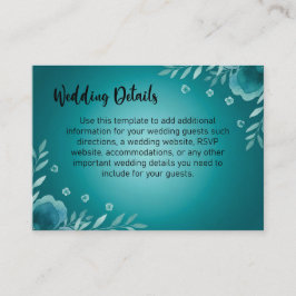 Teal Whisper Blooms Wedding Begleitkarte