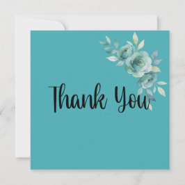 Teal Whisper Blooms Wedding Dankeskarte