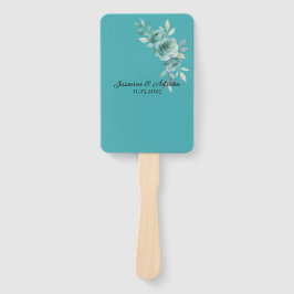 Teal Whisper Blooms Wedding Fächer