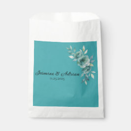 Teal Whisper Blooms Wedding Geschenktütchen