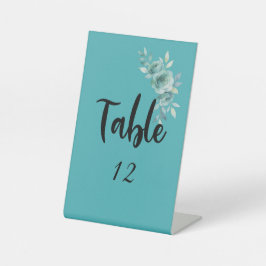 Teal Whisper Blooms Wedding Sockelschild