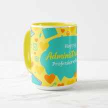 Teal Yellow Admin Professionals Day Icons