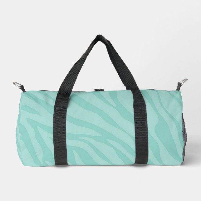 Teal Zebra Print Duffle Bag (Vorderseite)