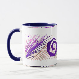 Teale und Lila Geometric - Ringer-Tasse mit 2 Seit Tasse