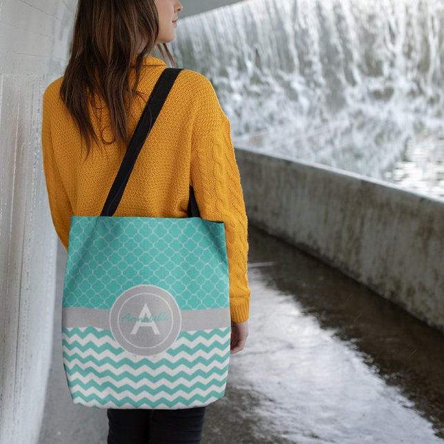 Tealgraues Chevron-Vierblattmuster (Von Creator hochgeladen)