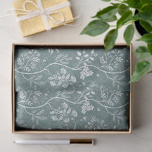 Tealgrüne Chintz Reverie Eleganter Botanischer Dru